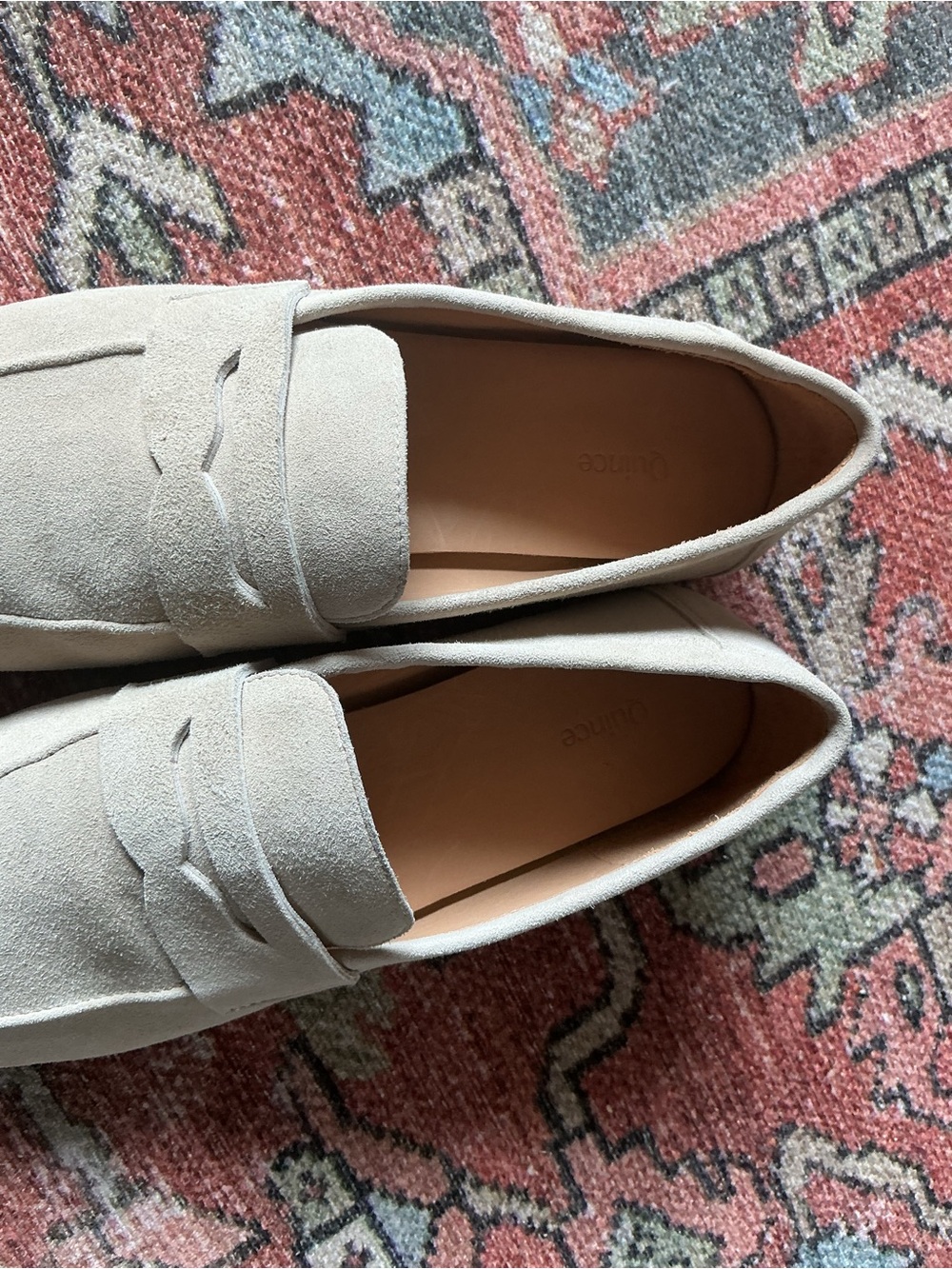 Quince Women’s Italian Suede Penny Loafers in Light Beige - Picture 6 of 7